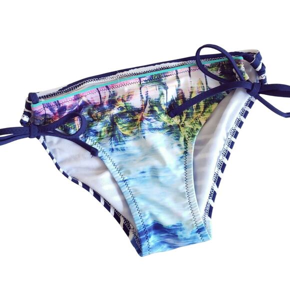 SPERRY Top-Sider Scenic Reflect striped side tie swim bikini bottoms Size S NEW - Picture 1 of 6